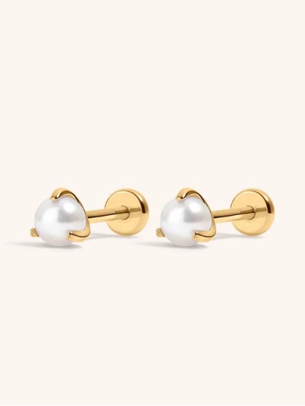 Gold Pearl Nap Earrings 3mm- Maison Miru